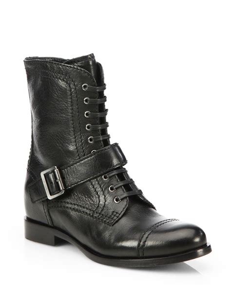 prada fur-lined leather mid-calf boots